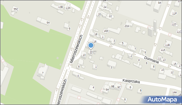 Sosnowiec, Braci Mieroszewskich, 12, mapa Sosnowca