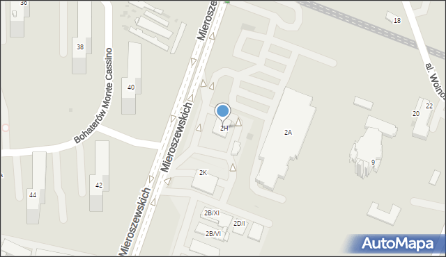 Sosnowiec, Braci Mieroszewskich, 2H, mapa Sosnowca