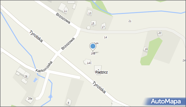 Sosnówka, Brzozowa, 14B, mapa Sosnówka