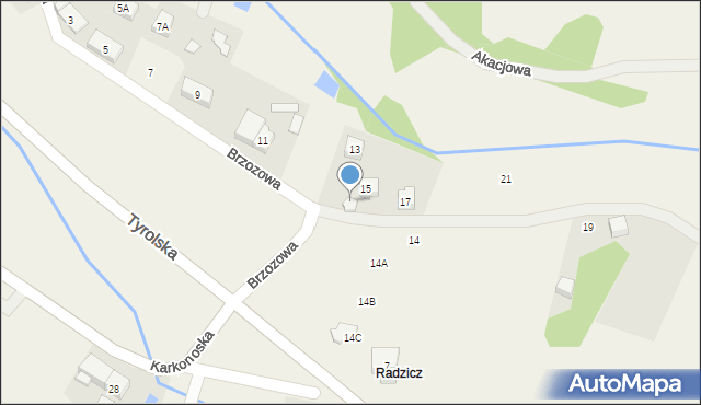 Sosnówka, Brzozowa, 15a, mapa Sosnówka