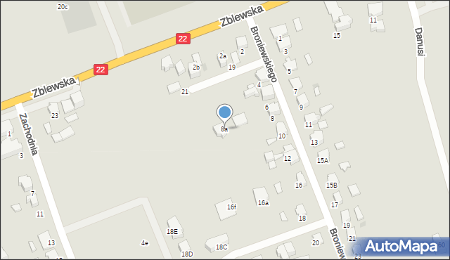 Starogard Gdański, Broniewskiego Władysława, 8a, mapa Starogard Gdański