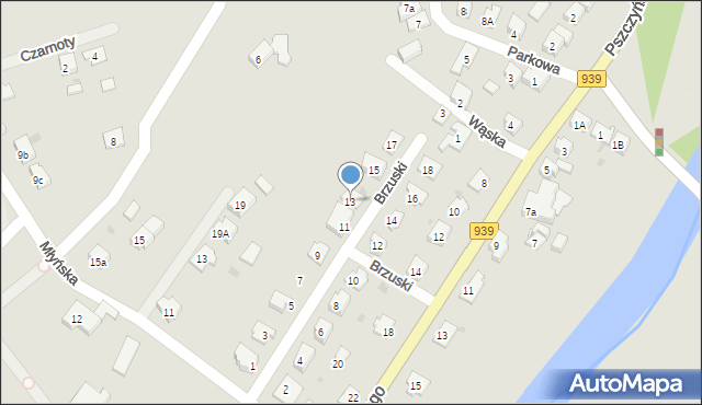 Strumień, Brzuski J., ks., 13, mapa Strumień