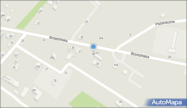 Stryków, Brzezińska, 40, mapa Stryków