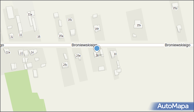 Strzałków, Broniewskiego, 28, mapa Strzałków