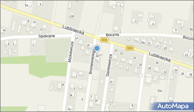 Strzebiń, Broniewskiego, 1a, mapa Strzebiń