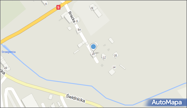 Strzegom, Bracka, 10, mapa Strzegom