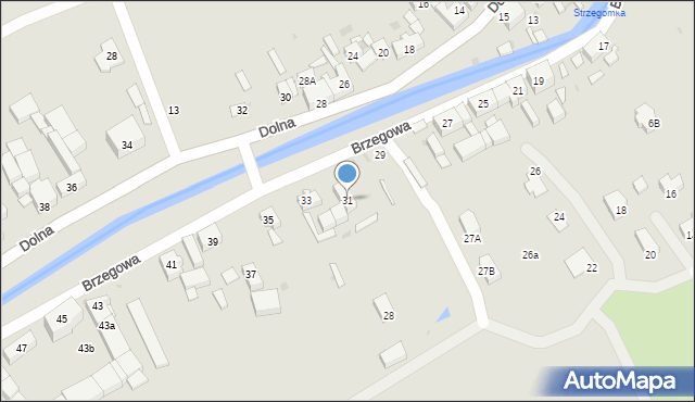 Strzegom, Brzegowa, 31, mapa Strzegom
