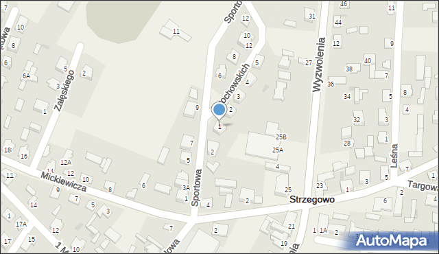 Strzegowo, Braci Grochowskich, 1, mapa Strzegowo