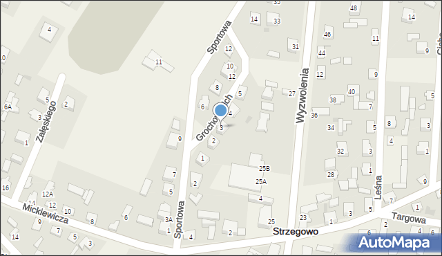 Strzegowo, Braci Grochowskich, 3, mapa Strzegowo