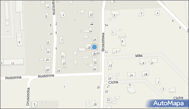 Strzelce Opolskie, Brzezińska, 20, mapa Strzelce Opolskie