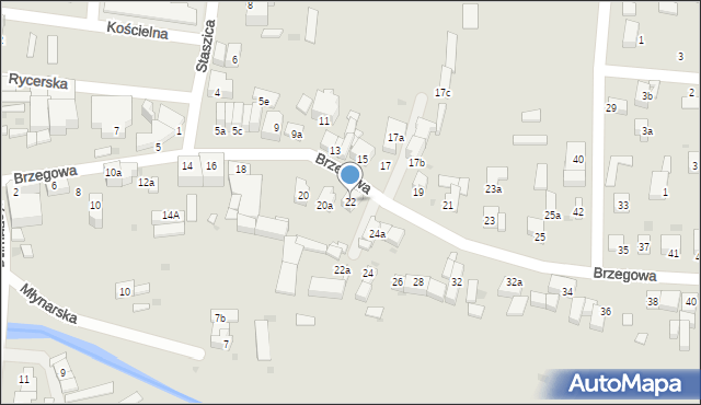 Strzelin, Brzegowa, 22, mapa Strzelin