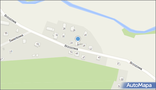 Sulęczyno, Brzozowa, 20, mapa Sulęczyno