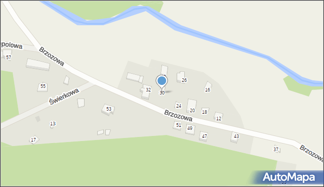 Sulęczyno, Brzozowa, 30, mapa Sulęczyno