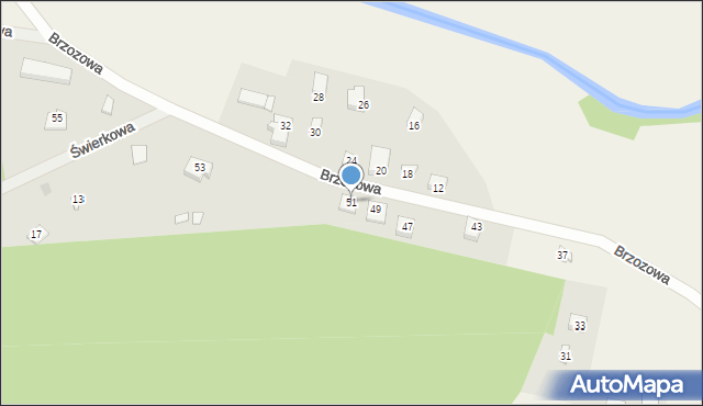 Sulęczyno, Brzozowa, 51, mapa Sulęczyno