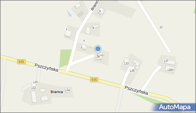 Suszec, Branica, 2a, mapa Suszec