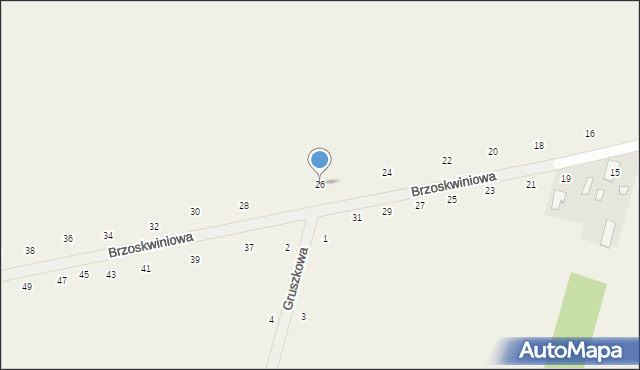 Suszno, Brzoskwiniowa, 26, mapa Suszno