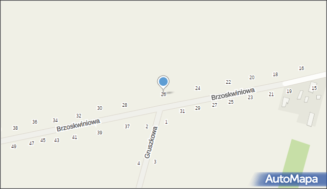 Suszno, Brzoskwiniowa, 26, mapa Suszno