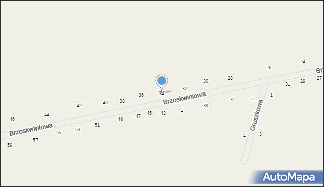 Suszno, Brzoskwiniowa, 34, mapa Suszno