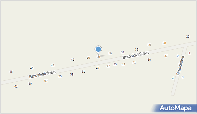 Suszno, Brzoskwiniowa, 38, mapa Suszno