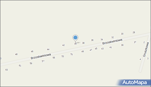 Suszno, Brzoskwiniowa, 40, mapa Suszno