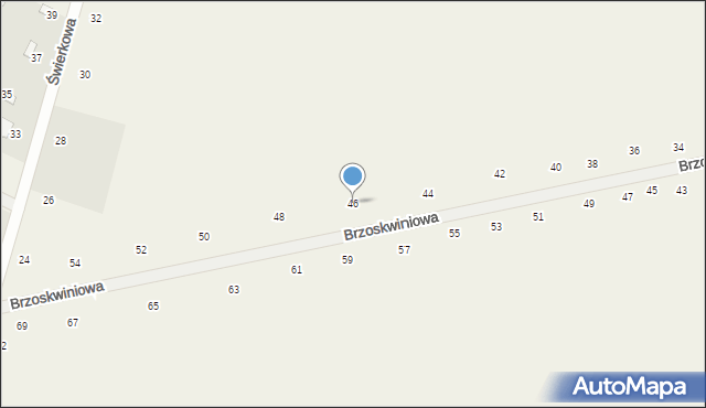 Suszno, Brzoskwiniowa, 46, mapa Suszno