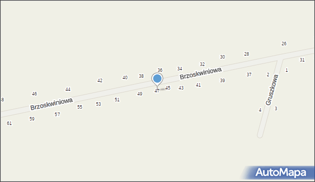 Suszno, Brzoskwiniowa, 47, mapa Suszno