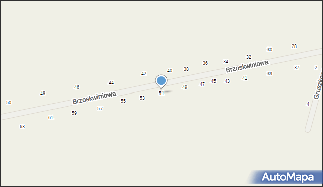 Suszno, Brzoskwiniowa, 51, mapa Suszno