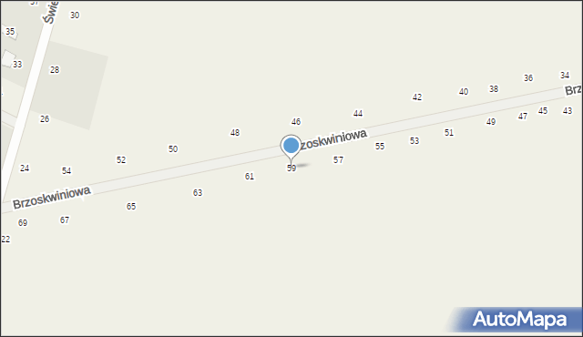 Suszno, Brzoskwiniowa, 59, mapa Suszno