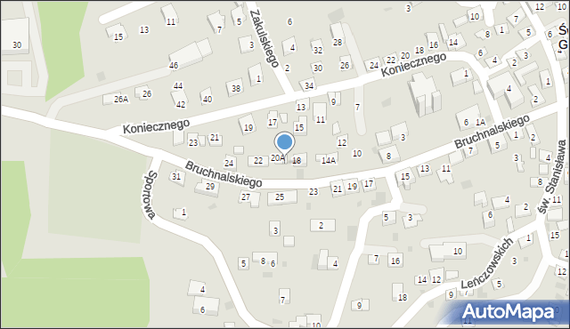 Świątniki Górne, Bruchnalskiego Kazimierza, 20, mapa Świątniki Górne