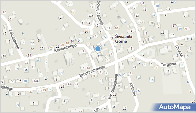 Świątniki Górne, Bruchnalskiego Kazimierza, 4, mapa Świątniki Górne