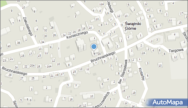 Świątniki Górne, Bruchnalskiego Kazimierza, 6, mapa Świątniki Górne