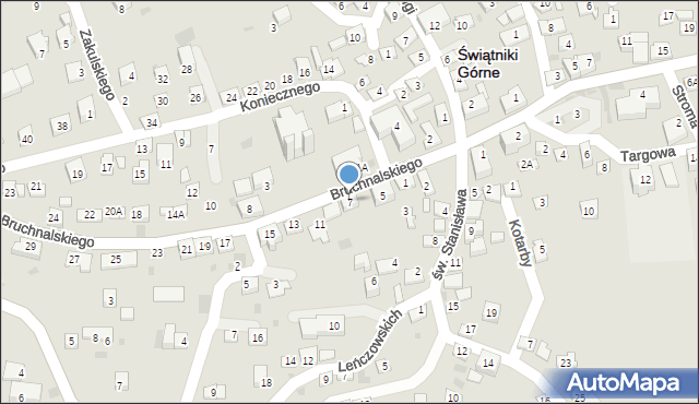 Świątniki Górne, Bruchnalskiego Kazimierza, 7, mapa Świątniki Górne