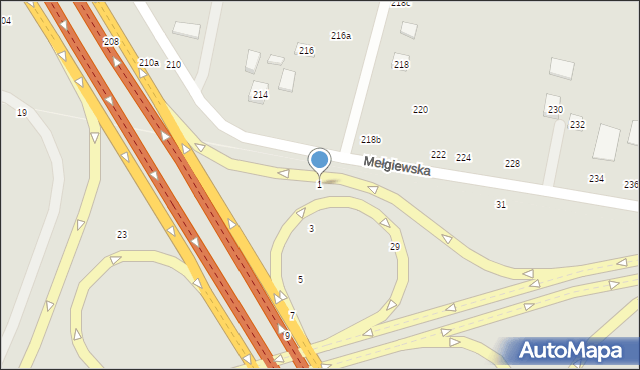 Świdnik, Brzegowa, 1, mapa Świdnika