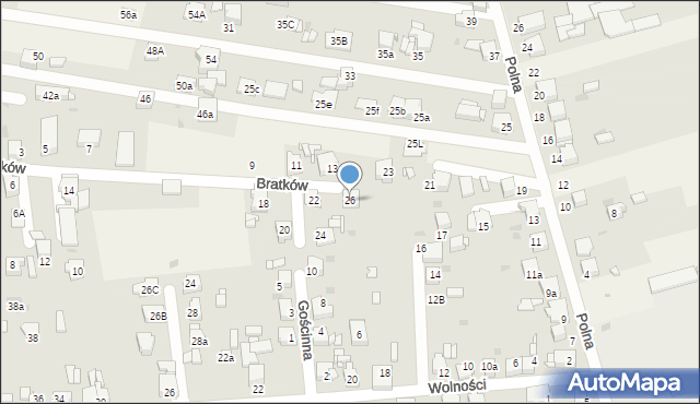 Świerklaniec, Bratków, 26, mapa Świerklaniec