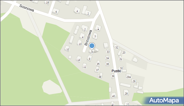 Świnice Warckie, Brzozowa, 7, mapa Świnice Warckie