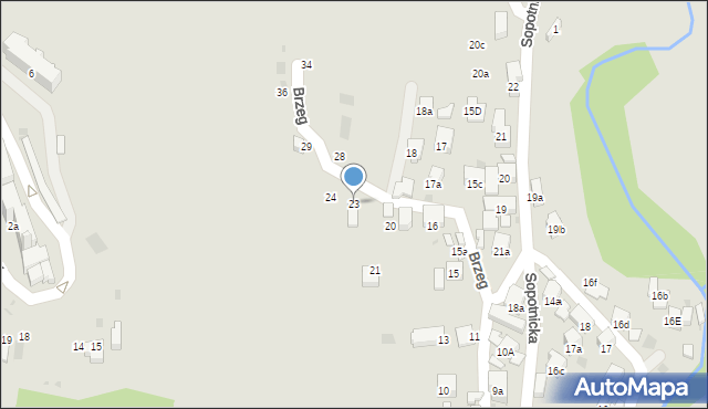 Szczawnica, Brzeg, 23, mapa Szczawnica