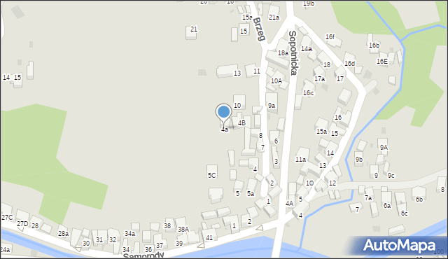 Szczawnica, Brzeg, 4a, mapa Szczawnica