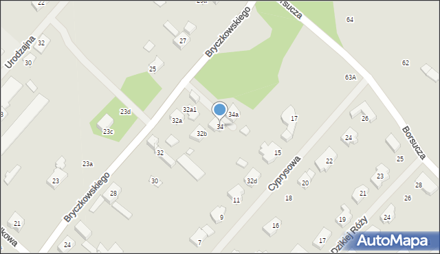 Szczecin, Bryczkowskiego Mieczysława, ks. kan., 34, mapa Szczecina