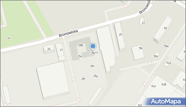 Szczecin, Bronowicka, 25c, mapa Szczecina