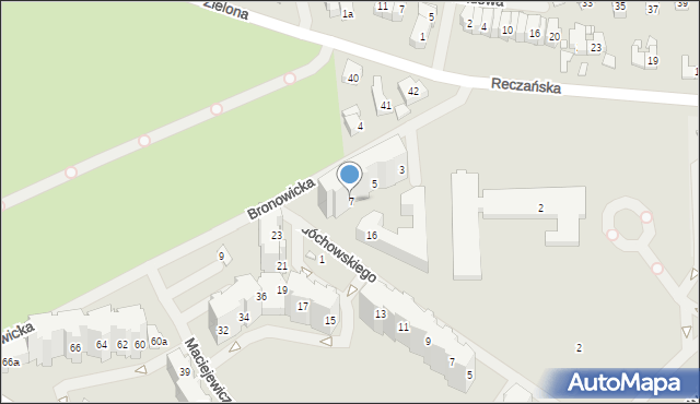 Szczecin, Bronowicka, 7, mapa Szczecina