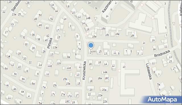 Szczecin, Brodnicka, 17, mapa Szczecina