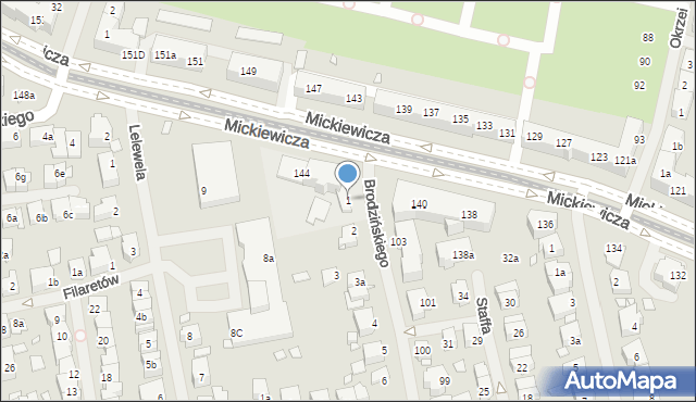Szczecin, Brodzińskiego Kazimierza, 1, mapa Szczecina