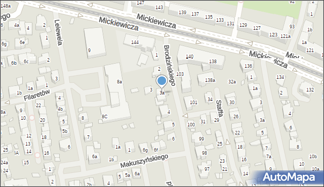 Szczecin, Brodzińskiego Kazimierza, 3a, mapa Szczecina
