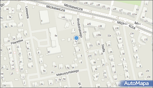 Szczecin, Brodzińskiego Kazimierza, 3b, mapa Szczecina