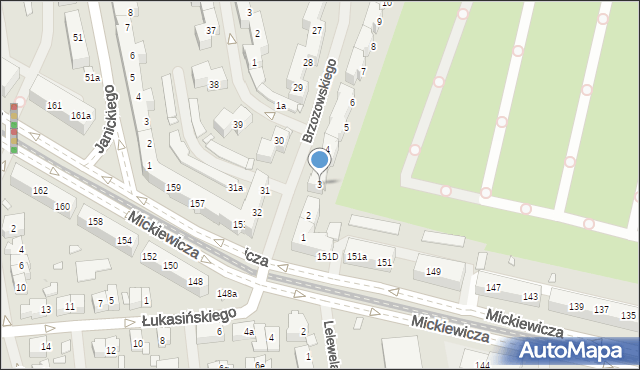 Szczecin, Brzozowskiego Stanisława, 3, mapa Szczecina