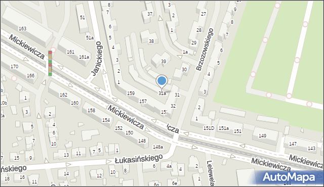 Szczecin, Brzozowskiego Stanisława, 31a, mapa Szczecina