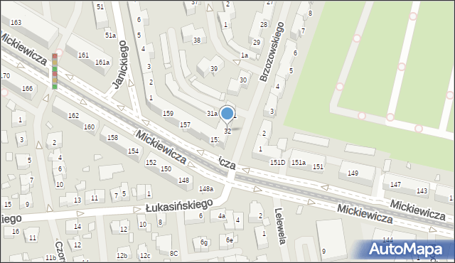 Szczecin, Brzozowskiego Stanisława, 32, mapa Szczecina