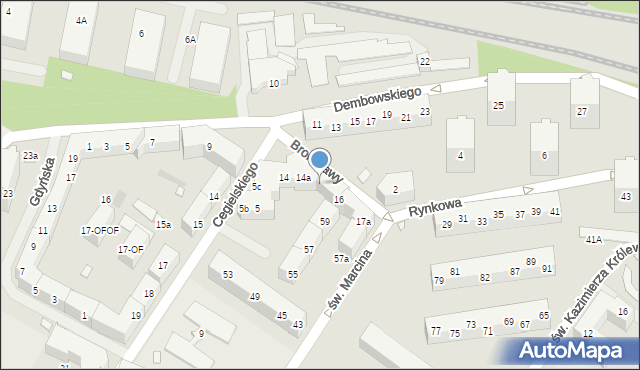 Szczecin, Bronisławy, 14b, mapa Szczecina