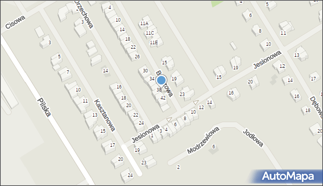 Szczecinek, Brzozowa, 40, mapa Szczecinek