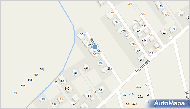 Szczodre, Brzozowa, 30c, mapa Szczodre